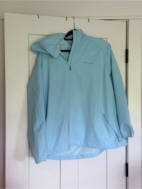 Columbia Aqua Blue Logo Outdoor Jacket